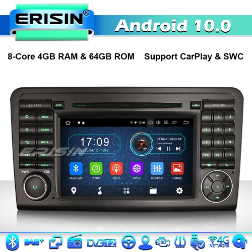 Erisin ES6961L 8-Core DAB+ Autorradios para Mercedes Benz ML/GL-Class W164 X164 Android 10.0 WiFi 4G Bluetooth CarPlay