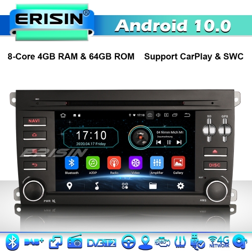 Erisin ES6914C 8-Core Android 10.0 Car Stereo GPS Sat Nav Porsche Cayenne Head Unit CarPlay DVD 4G WiFi Bluetooth