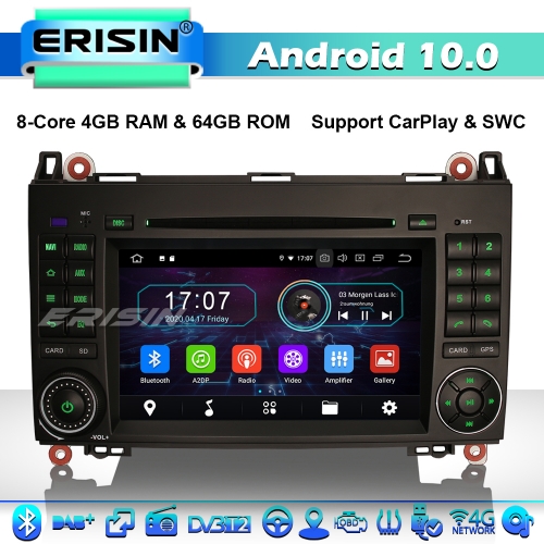 Erisin ES6972B 7" Android 10.0 GPS Navi Autoradio Mercedes Benz A/B Class Sprinter Viano Vito VW Crafter CarPlay DVD 4G WiFi Bluetooth