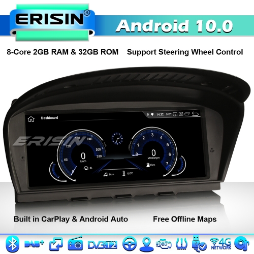 Erisin ES8159B 8.8” CarPlay 8-Core Android 10 Car Stereo GPS Radio SatNav BMW 3 Series E90 E91 E92 E93 5 Series E60 E61 6 Series E63 E64