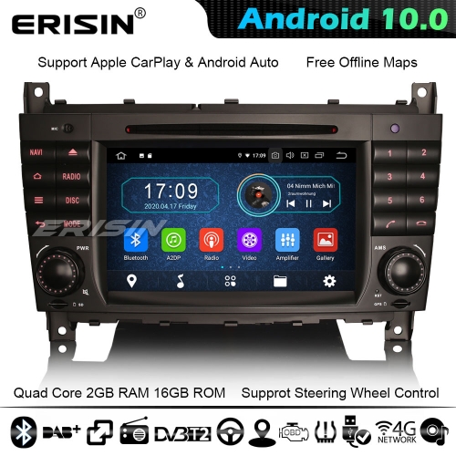 Erisin ES5969C Android 10.0 Car GPS Stereo SatNav Mercedes Benz C/CLK/CLC Class W203 W209 DAB+ 4G CarPlay WiFi BT