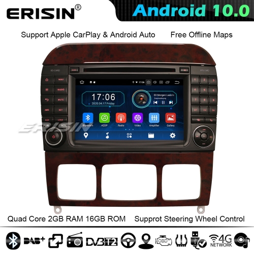 Erisin  ES5997S Android 10.0 Car Stereo GPS SATNAV Mercedes Benz S/CL Class W220 W215 CarPlay DAB+ CD CarPlay 4G WiFi