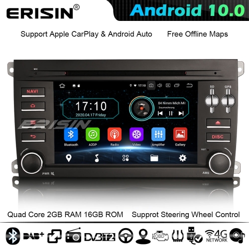 Erisin ES5914C Android 10.0 Car Stereo GPS Sat Nav Porsche Cayenne Head Unit CarPlay DVD 4G WiFi Bluetooth