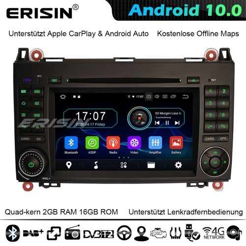 Erisin ES5972B 7" CarPlay Autoradio Android 10.0 Mercedes Benz A/B Class Sprinter Viano Vito VW Crafter DVD 4G WiFi Bluetooth