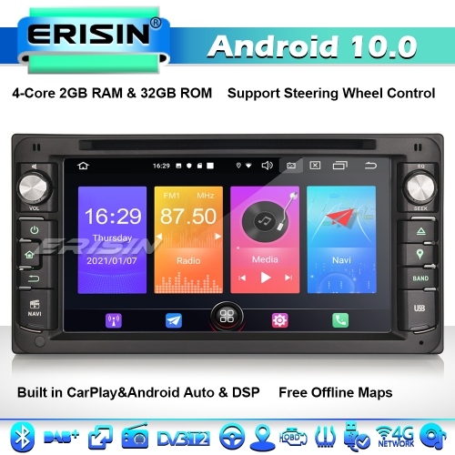 Erisin ES2793C DSP CarPlay DAB+ Android 10.0 Autoradio TOYOTA COROLLA EX RAV4 VIOS HILUX DSP Prado DVD 4G WiFi Bluetooth