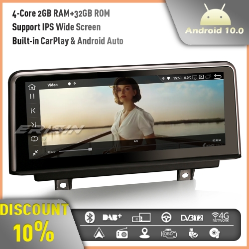 Erisin ES2830B 8-Core 10.25” CarPlay IPS Android 10.0 Car Stereo GPS Sat Nav Radio for BMW 1 Series F20/F21 3 Series F30 F31 F34 4 Series F32 F33 F36