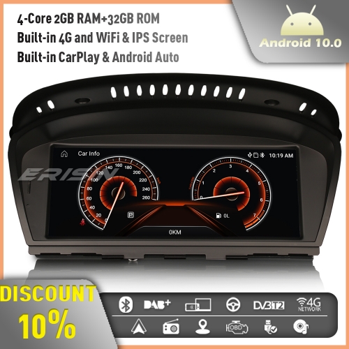 Erisin ES3160C 32GB 8.8” Android 10.0 Autorradios GPS Radio DAB+ for BMW 3 Series E90 E91 E92 E93 5er E60 E61 E63 E64 CCC IPS CarPlay 4G WiFi Bluetoot