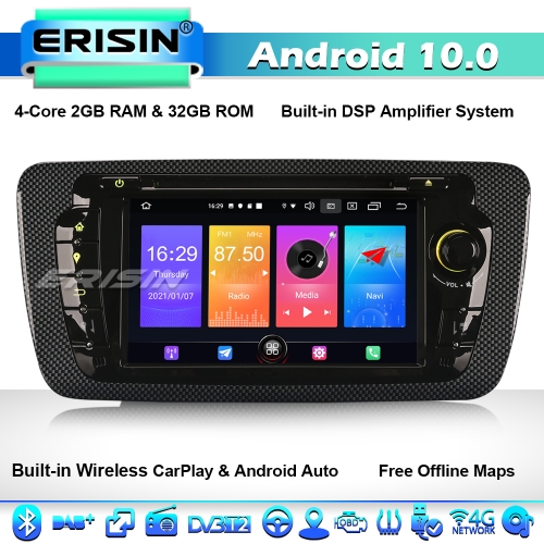 Erisin ES2722S 32GB Android 10.0 GPS Autoradio Estéreo de Automóvil para SEAT IBIZA DAB+ CarPlay DSP DVD 4G WiFi Bluetooth