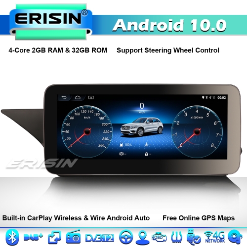 Erisin ES2652E 10.25" Android 10.0 Radio de Coche Radio Estéreo Navegación de Automóvil Mercedes Benz E-Class W212 NTG IPS Wireless CarPlay 4G WiFi