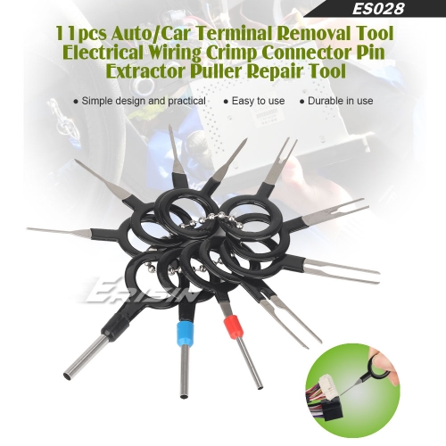 Erisin ES028 Auto / Car Terminal Removal Tool Electrical Wiring Crimp Connector Pin Extractor 11pcs