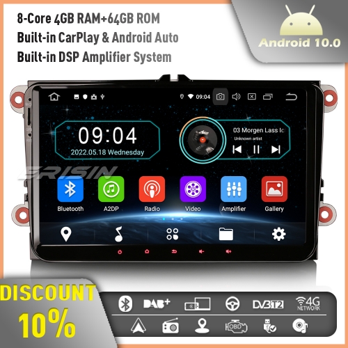 Erisin ES6991VN 64GB Android 10 Car Stereo GPS Radio DAB+Head Unit for VW Golf Mk5 Mk6 Passat B6 Skoda Bora Jetta Touran Tiguan T5 BT WiFI CarPlay DSP