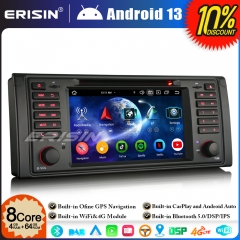 Erisin ES6739B Android 13 DAB+ Car Stereo GPS Sat Nav DVD Player for BMW 5 Series E39 M5  BT 5.0 CarPlay AWiFi Android Auto CANbus 8-Core 4GB+64GB