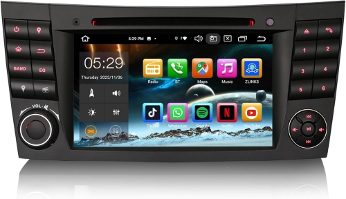Erisin ES8580E 8-Core Android 14 DAB+ Car Stereo Satnav for Mercedes Benz CLS/E/G-Class W219 W211 Bluetooth 5.0 CarPlay Android Auto WiFi OBD 4GB+64GB
