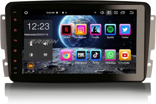 Erisin ES8587C 8-Core Android 14 DAB+ Car Stereo Satnav for Mercedes Benz C/CLK/G-Class W203 W209 Bluetooth 5.0 CarPlay Android Auto WiFi OBD 4GB+64GB