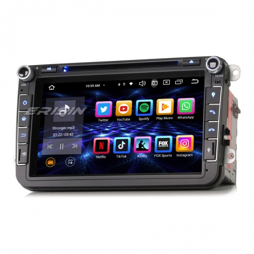 Erisin ES8515V 8" Android 14 8-Core 64GB Car Stereo GPS Sat Nav DVD Radio for VW Golf Mk5 Mk6 Passat B6 Skoda Touran Seat Skoda DAB+ BT 5.0 CarPlay