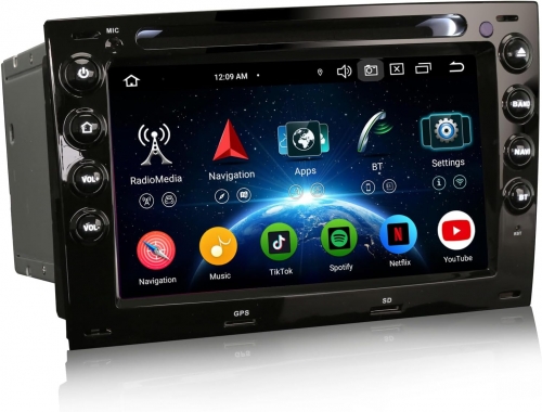 Erisin ES6513M 8-Core 64GB Android 16 DAB+ Car Stereo GPS Sat Nav DVD Player for Renault Megane Ⅱ 7 Inch Screen BT 5.0 CarPlay Android Auto WiFi IPS