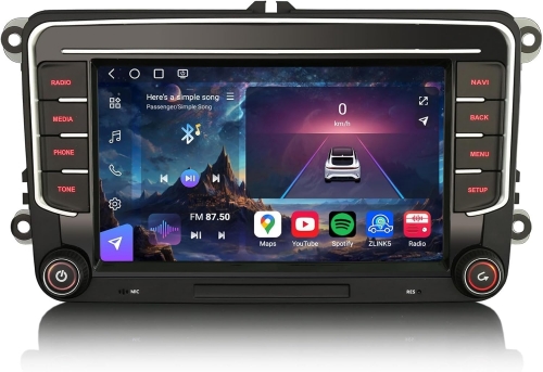 Erisin ES9035V 7" 8-Core 8GB+128GB Android 16 Car Stereo GPS Sat Nav for VW Golf Mk5/6 T5 Passat B6 Skoda Touran Seat Skoda DAB+ CarPlay DSP WiFi IPS