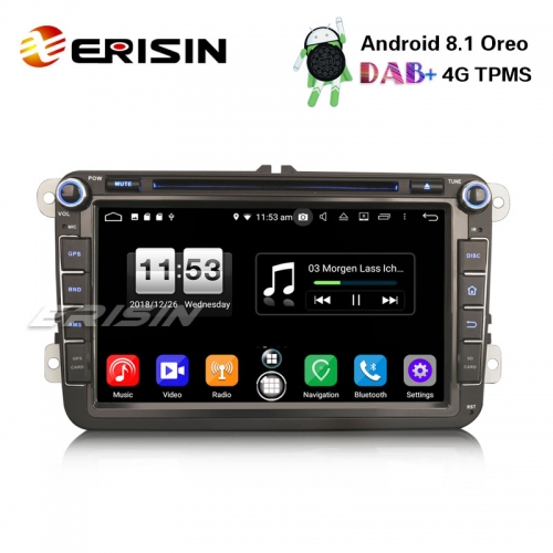 Erisin ES7615V 8" DAB + Android 8.1 Auto Stereo OPS DVD OBD Für VW Golf Passat Tiguan Eos Seat Skoda