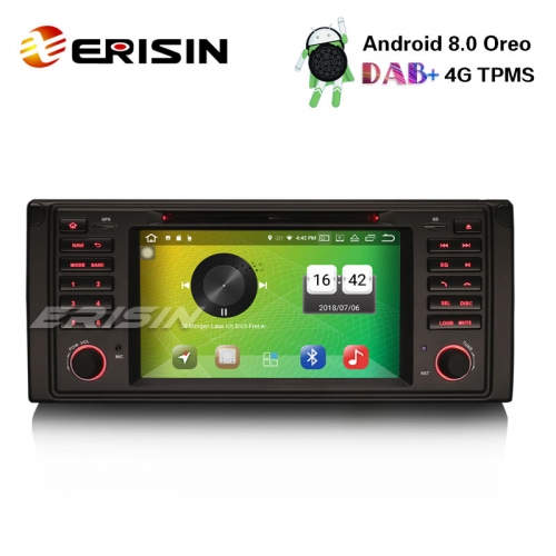 Erisin ES7339B 7 Zoll 8-Core Android 8.0 Autoradio GPS DAB + DVR BT CD OBDII für BMW 5er E39 E53 X5 M5