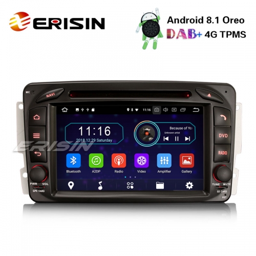 Erisin ES3963C 7" Android 8.1 Autoradio GPS DAB + CD TPMS Mercedes C / CLK-Klasse W203 W209 Vito Viano