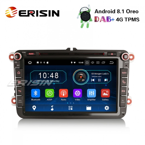 Erisin ES3985V 8" DAB + Android 8.1 Auto Stereo GPS Für VW Golf Passat Tiguan Polo Jetta Sat Nav SWC