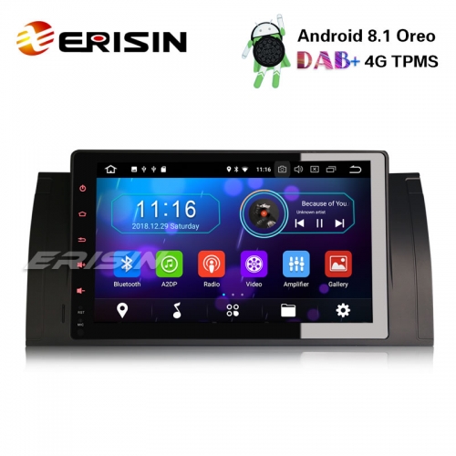 Erisin ES3993B 9" Android 8.1 Autoradio GPS TPMS DAB + CD BT OBD für BMW 5er E39 E53 X5 M5 SatNav