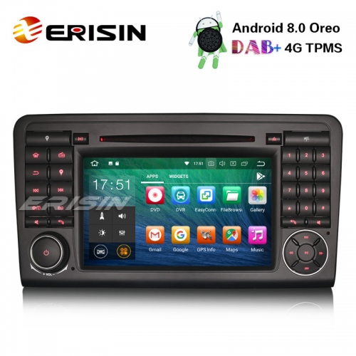 Erisin ES7883L 7" Android 8.0 Autoradio GPS DAB+SD BT Navi DVD Wifi Mercedes Benz ML/GL Class W164