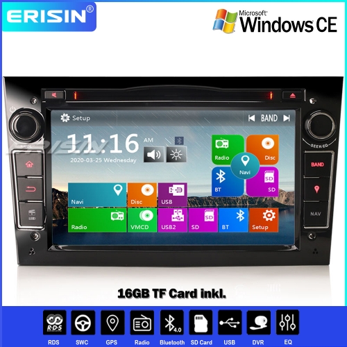 Erisin ES7260P 7" DAB+ Autoradio GPS DVD SWC Canbus Opel Vauxhall Holden Zafira Vectra Astra Corsa Signum