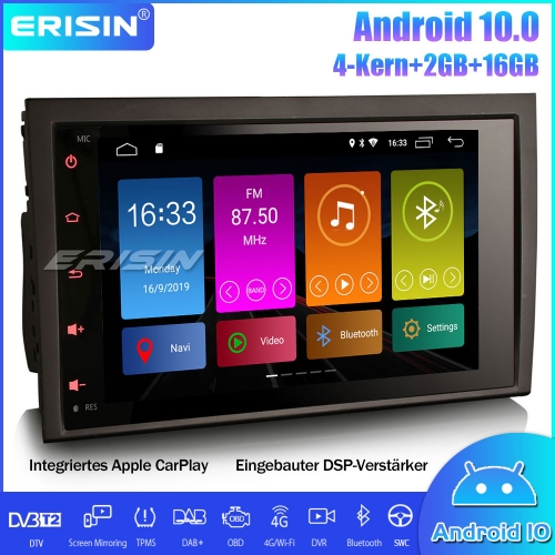 Erisin ES3028A Android 10.0 Autoradio DAB+GPS DSP CarPlay Wifi Für  AUDI A4 S4 RS4 B7 B9 SEAT EXEO