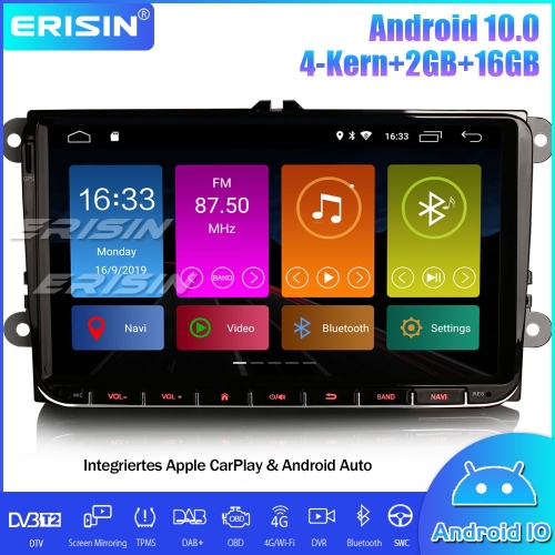 Erisin ES3101V DAB+Android 10.0 Autoradio GPS DSP CarPlay OPS Für VW Passat Golf 5/6 Touran Eos Polo Caddy Jetta Skoda