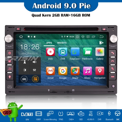 Erisin ES4886V 7" DAB + Android 9.0 Autoradio Stereo für VW Golf Passat Polo Lupo Seat Peugeot 307