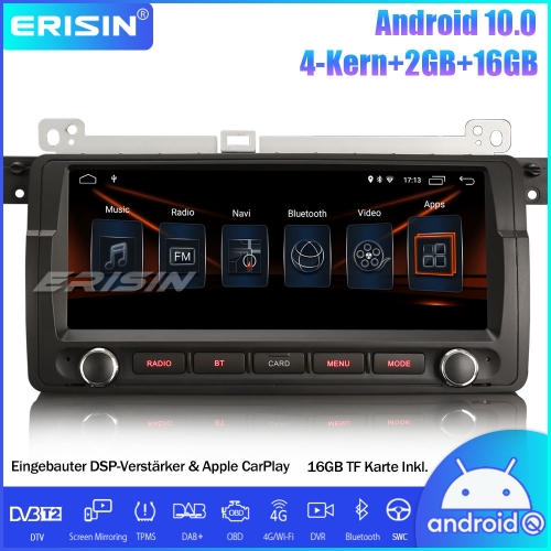 Erisin ES3006B 8.8" HD Android 10.0 Autoradio GPS CarPlay SWC DAB+ DSP DVB-T2 für BMW 3er E46 318 M3 Rover 75 MG ZT