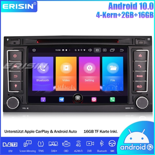 Erisin ES2756T DAB+ Android 10.0 Autoradio GPS Navi SWC DVB-T2 CarPlay Für VW Multivan T5 Touareg Transporter