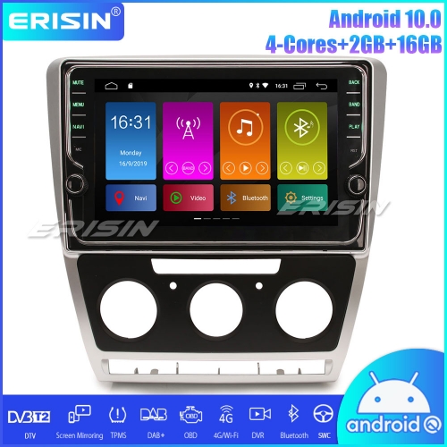 Erisin ES3126S 9" DAB+ DSP Android 10.0 Autoradio GPS Navi OPS SWC CarPlay Canbus OBD TPMS für VW Skoda Octavia