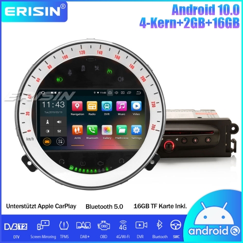 Erisin ES5108M Autoradio Android 10.0 DAB+ GPS WiFi Canbus SWC DVD CarPlay Navi für BMW Mini Cooper