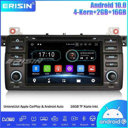 Erisin ES5946B DAB+Android 10.0 Autoradio DVD CarPlay SWC Navi GPS for BMW 3er E46 M3 318 320 MG ZT Rover 75