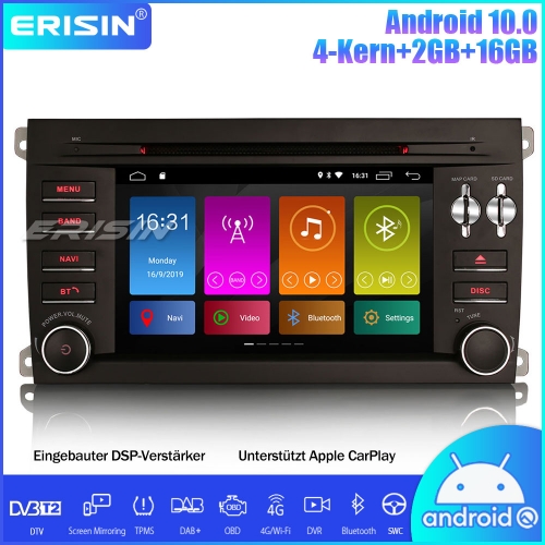 Erisin ES3014P DAB+DSP Android 10.0 Autoradio DVD GPS OBD Wifi Navi SWC CarPlay Für Porsche Cayenne