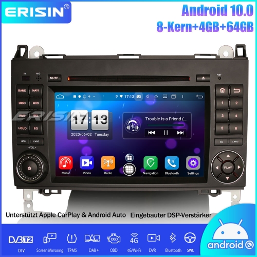 Erisin ES8702B 8-Kern Android 10.0 DAB+DSP Autoradio CarPlay OBD GPS DVD SWC Für Mercedes Benz A/B Klasse Sprinter Viano Vito Crafter