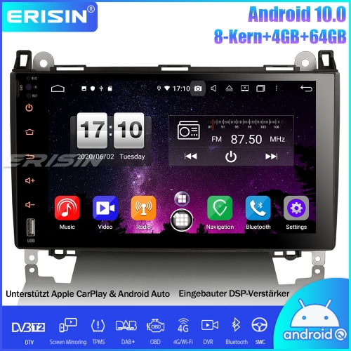 Erisin ES8792B 9" 8-Kern Android 10.0 DAB+DSP Autoradio CarPlay OBD GPS SWC Für Mercedes Benz A/B Klasse Viano Vito Spinter Crafter