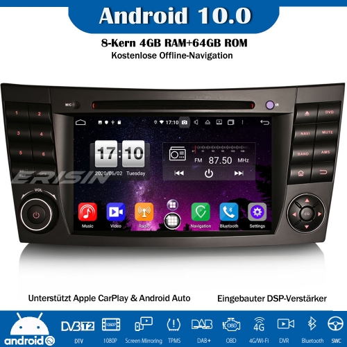 Erisin ES8710E 8-Kern Android 10.0 DAB+DSP Autoradio CarPlay OBD GPS DVD SWC Für Mercedes Benz E/CLS/G Klasse W211 W219