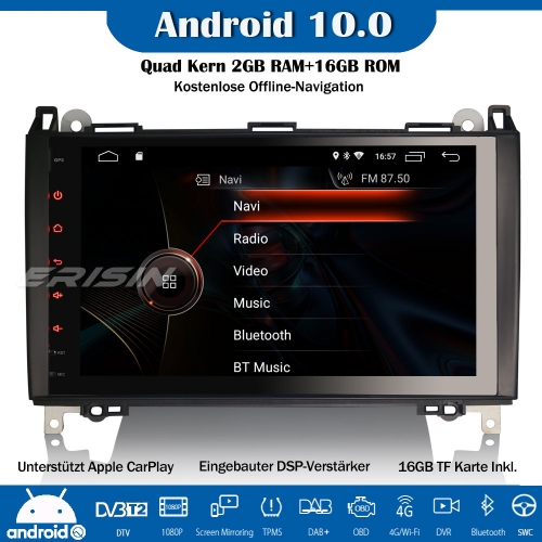 Erisin ES4292B 9" DSP DAB+Android 10.0 Autoradio GPS CarPlay OBD SWC Navi Für Mercedes Benz A/B Class Sprinter Viano Vito Crafter