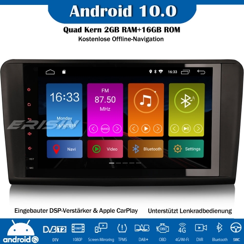 Erisin ES3094L 9" DSP DAB + Android 10.0 Autoradio CarPlay Wifi SWC Canbus für Mercedes Benz ML / GL Klasse W164 X164