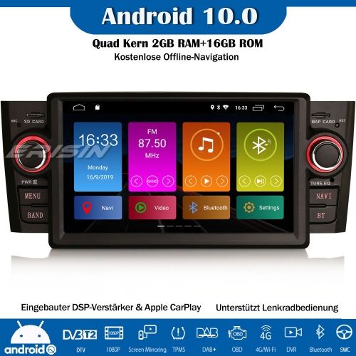 Erisin ES3073F Android 10.0 Autoradio DAB+GPS DSP CarPlay Bluetooth Wifi Für Fiat Punto Linea