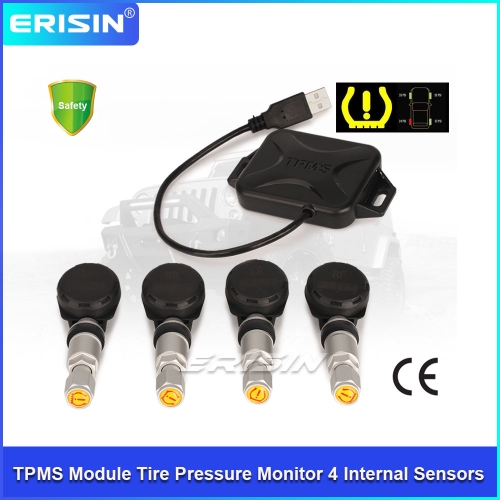 Erisin ES342 USB TPMS Module Tire Pressure 4 internal Sensors For Android 7.0-10.0 or above Autoradios