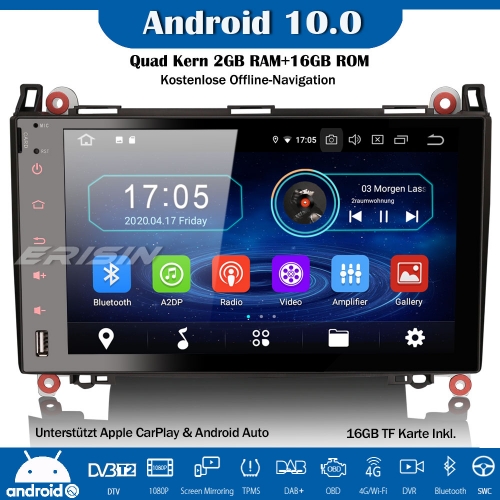 Erisin ES5992B DAB+Android 10.0 Autoradio CarPlay SWC 4G Navi GPS Für Mercedes Benz A/B Klasse W169 Vito Sprinter Viano W245 VW Crafter