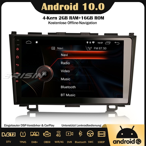 Erisin ES4299C 9" Android 10.0 Autoradio DSP DAB+ GPS SWC DVB-T2 CarPlay Navi OBD2 4G RDS Bluetooth Für Honda CR-V
