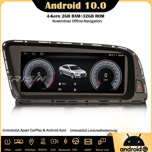 Erisin ES2605Q 8.8" DAB+ Android 10.0 Autoradio GPS Navi SWC Canbus CarPlay IPS RDS DVR 4G Für AUDI Q5