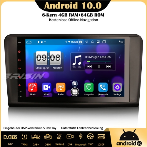 Erisin ES8794L 9" 8-Kern DSP DAB+Android 10.0 Autoradio GPS CarPlay Wifi TPMS SWC DVB-T2 Für Mercedes Benz ML/GL Klasse W164 X164