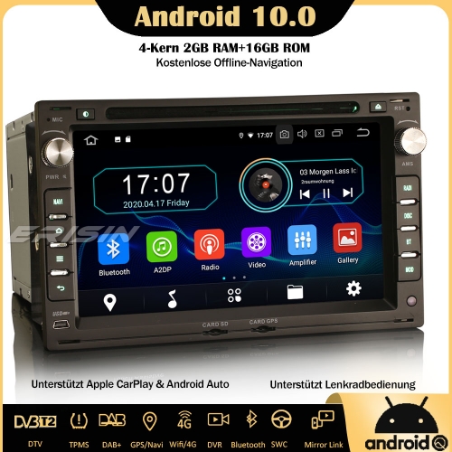 Erisin ES5986V DAB + Android 10.0 Autoradio Wifi CarPlay OBD SWC Navi CD RDS für VW Golf Passat Polo Lupo Seat Leon Peugeot 307 Ford Galaxy