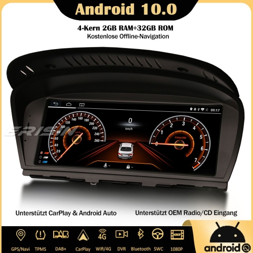 Erisin ES2660B 8.8" Android 10.0 Autoradio DAB+GPS IPS CarPlay Wifi SWC Navi DVR Für BMW 3er E90 E91 E92 E93 5er E60 E61 E63 E64
